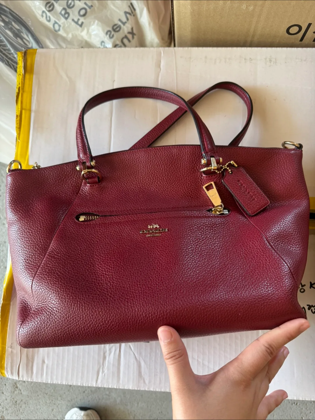 Coach Red Leather Handbag thumbnail