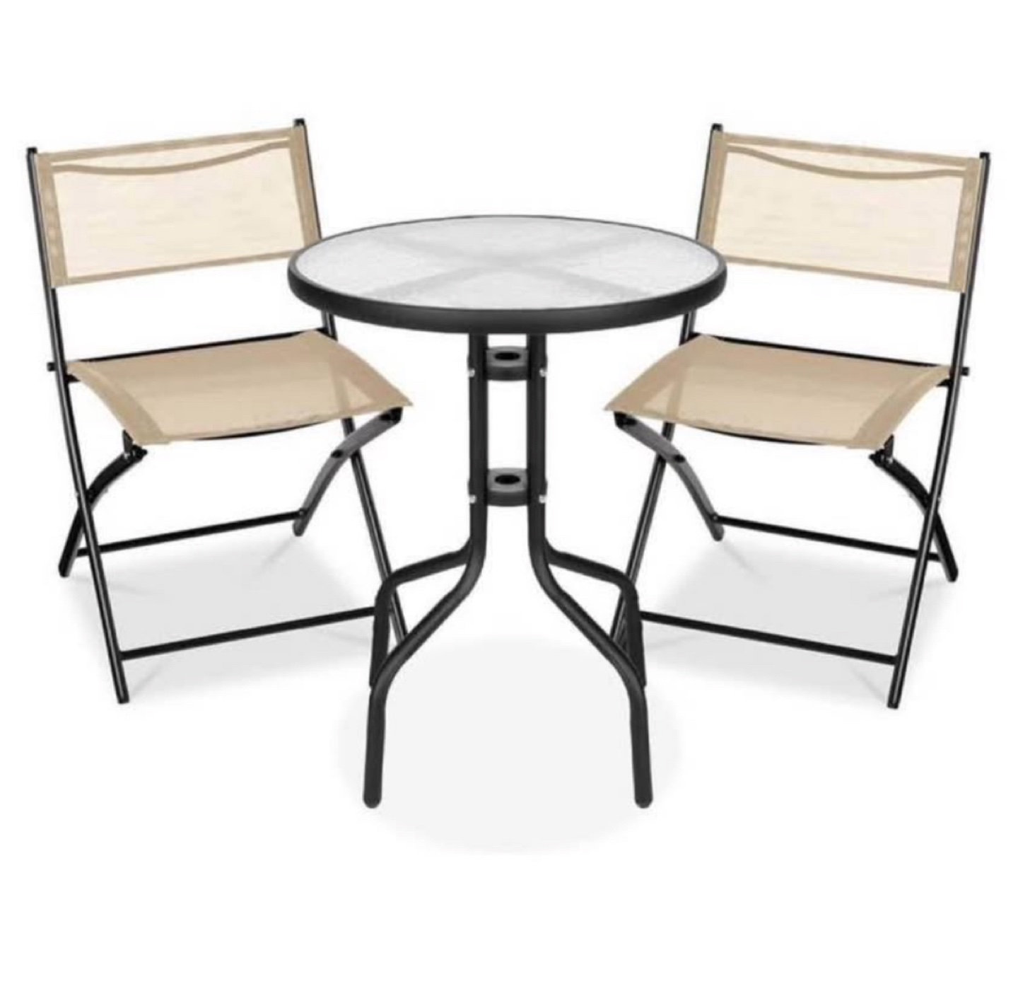 Outdoor Bistro Set - Table and Two Folding Chairs - photo 2