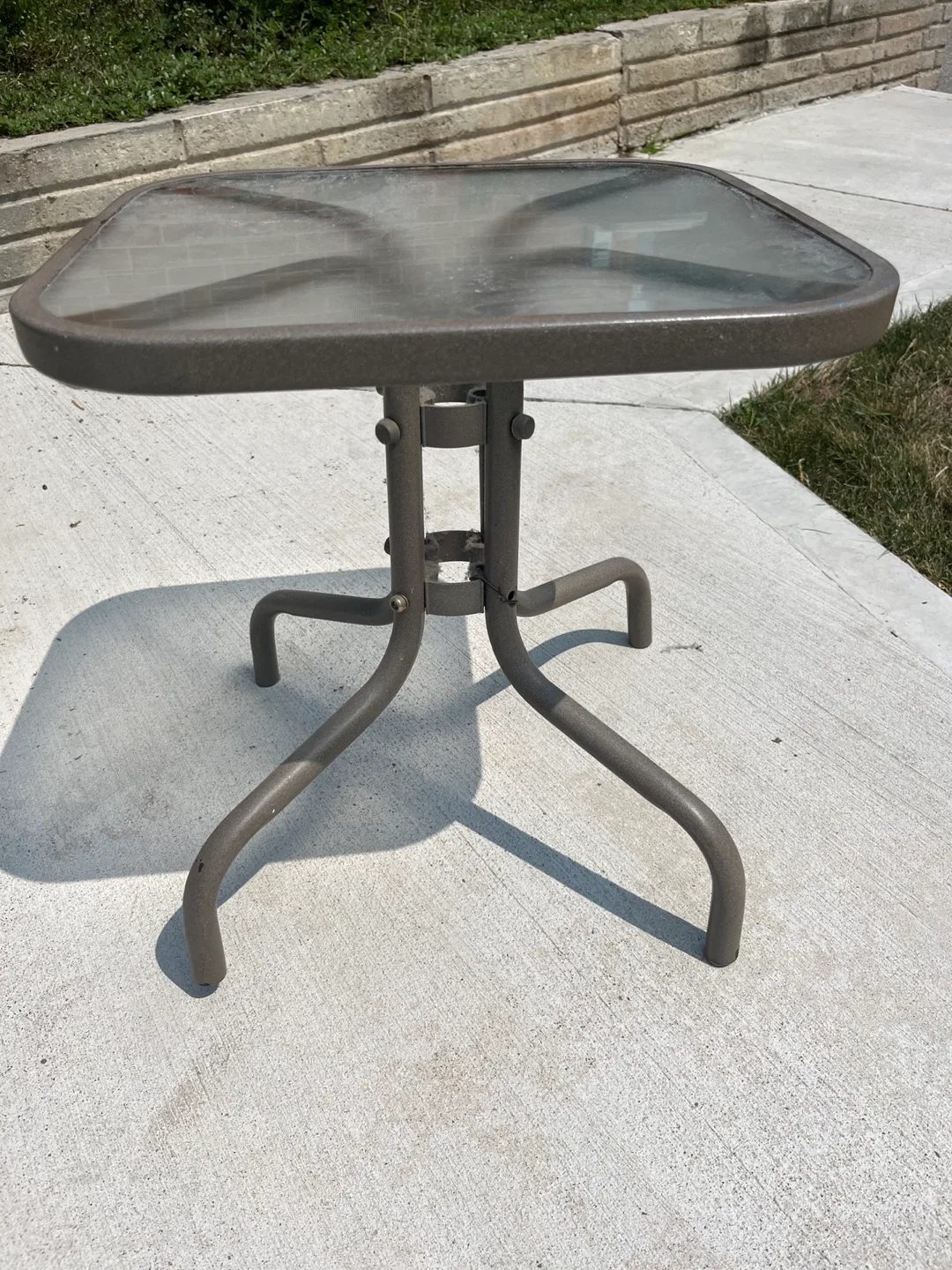 Outdoor Glass Top Side Table thumbnail