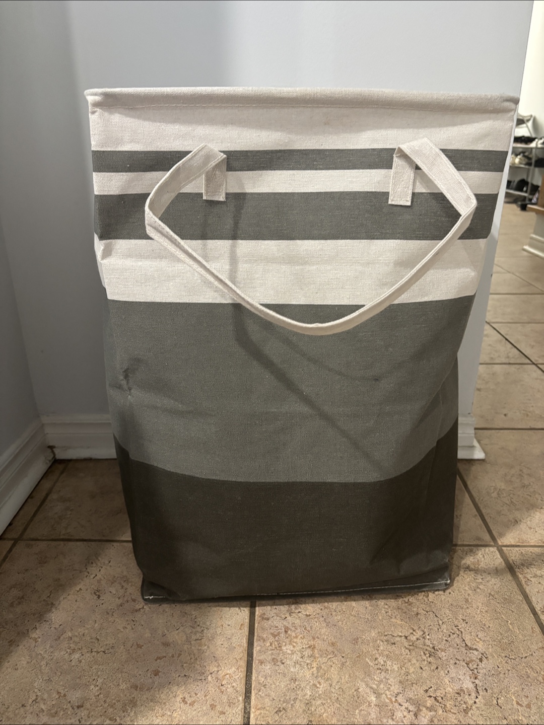Striped Laundry Basket