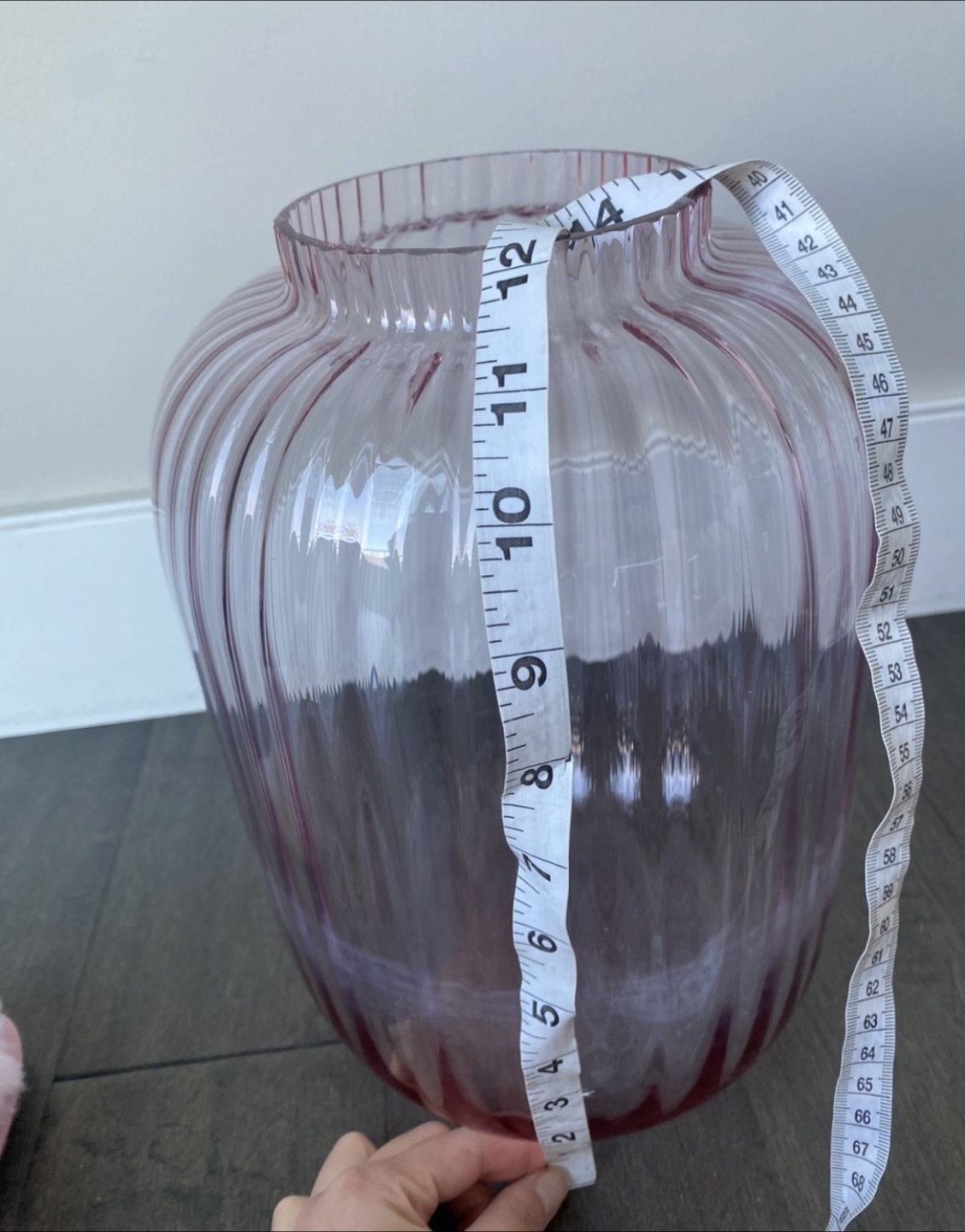Ikea Large Pink Glass Vase 12” - photo 3