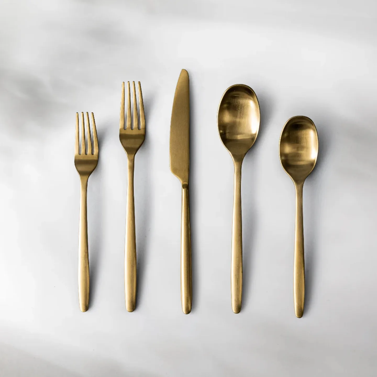 Ava- Matte Gold Stainless Steel Cutlery (20-Piece) Set thumbnail