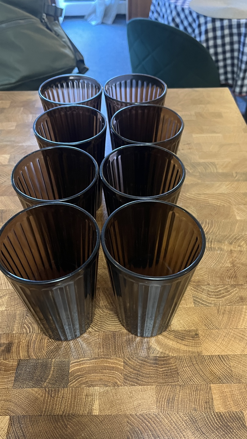 IKEA Verdagen Set of 8 Brown Drinking Glasses
