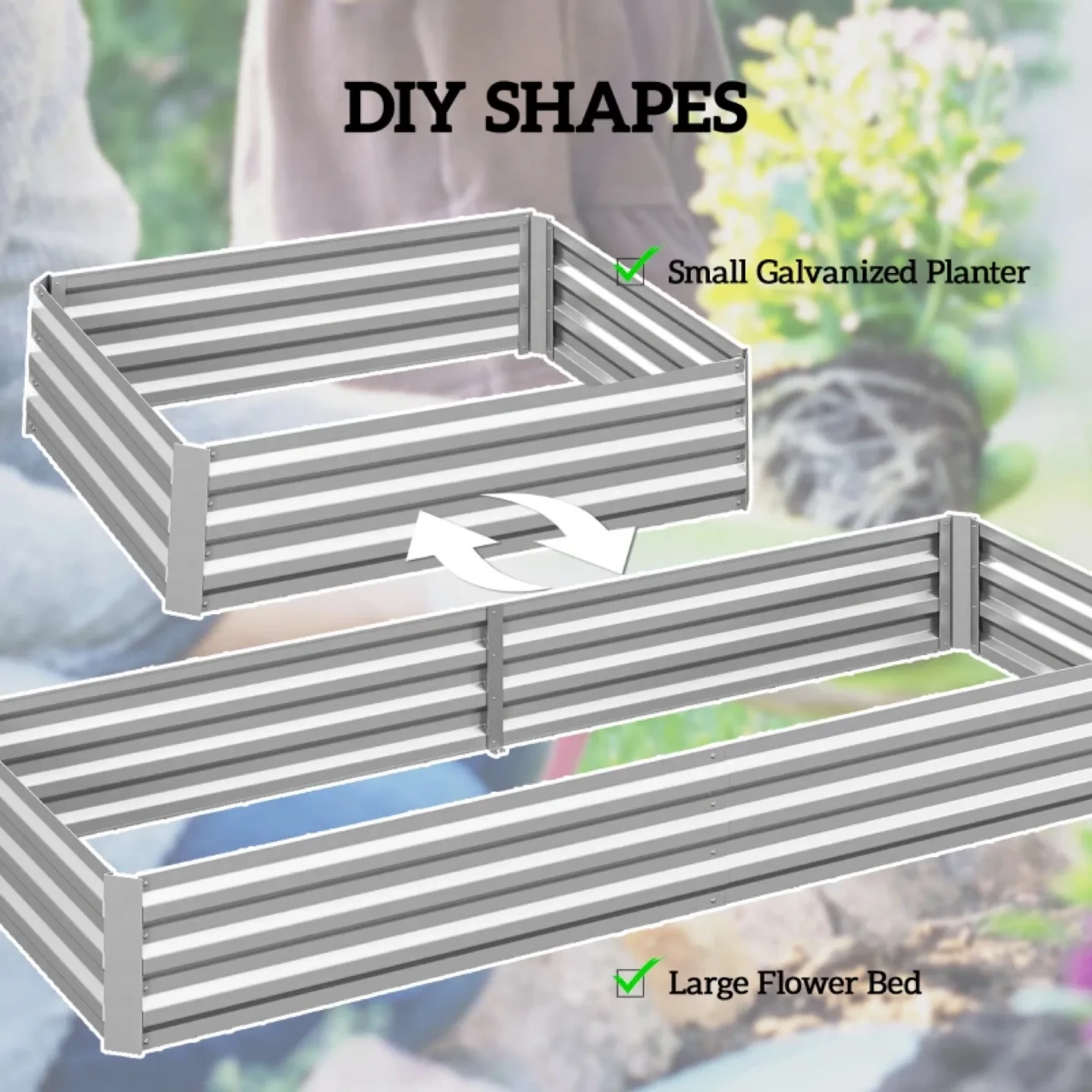 Galvanized Raised Garden Bed, Metal Elevated Planter Box #1999 thumbnail