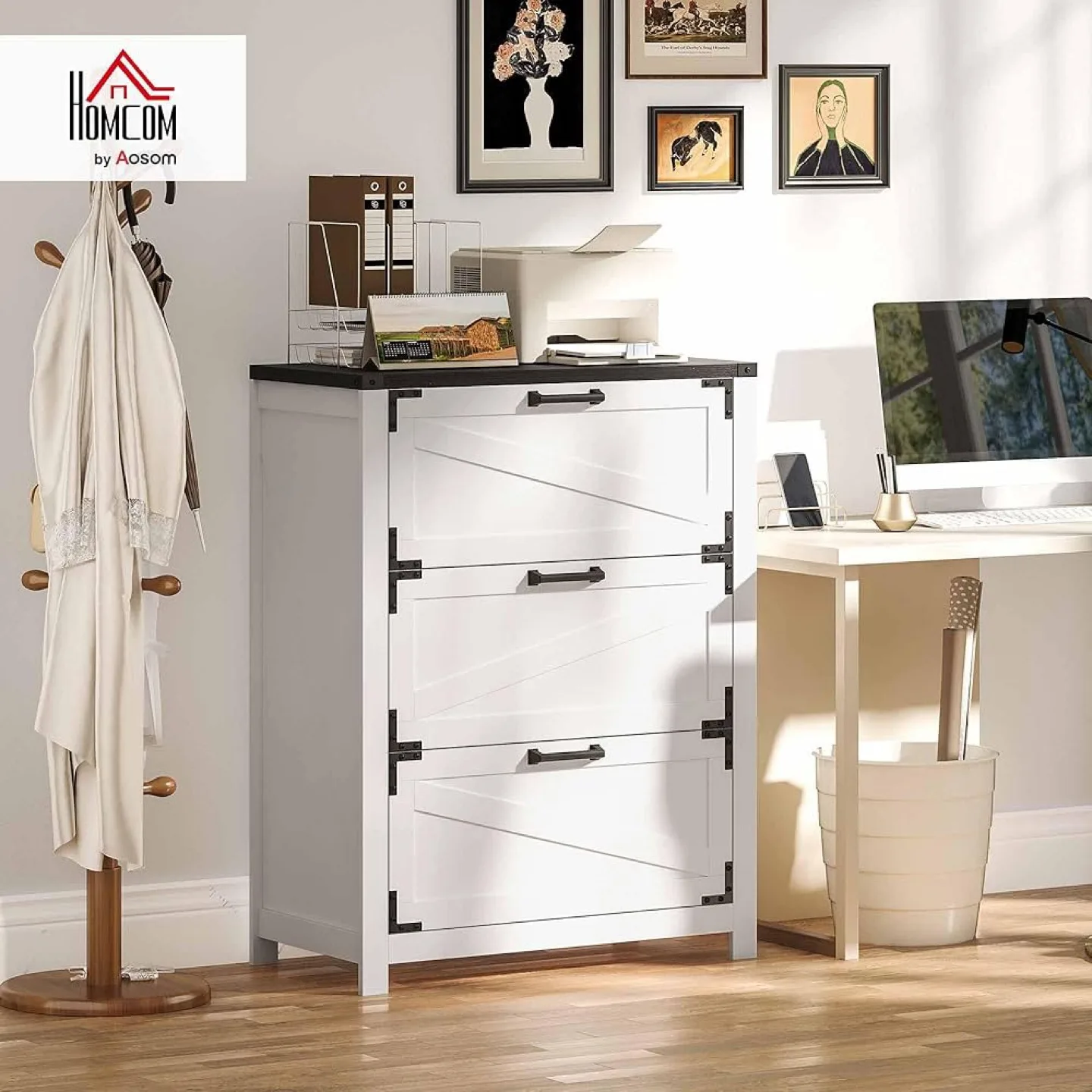 3 Drawer File Cabinet, Farmhouse Lateral Filing Cabinet#1998 thumbnail