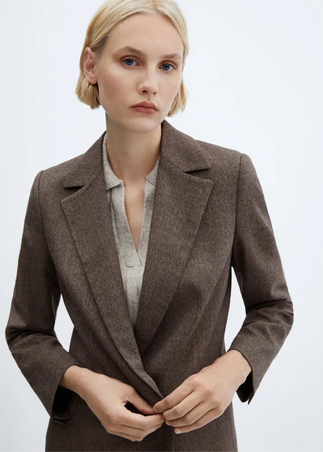 Mango Brown Check Blazer | New without Tags | Sz M thumbnail