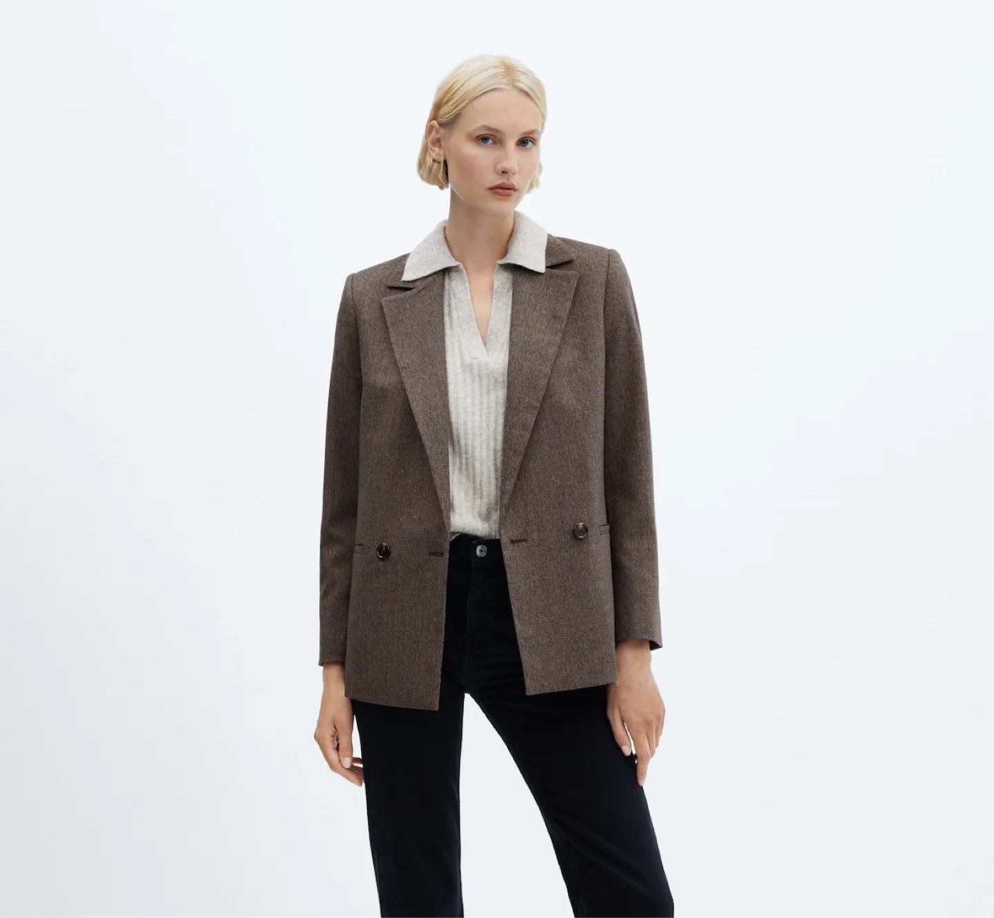 Mango Brown Check Blazer | New without Tags | Sz M image indicator(2)