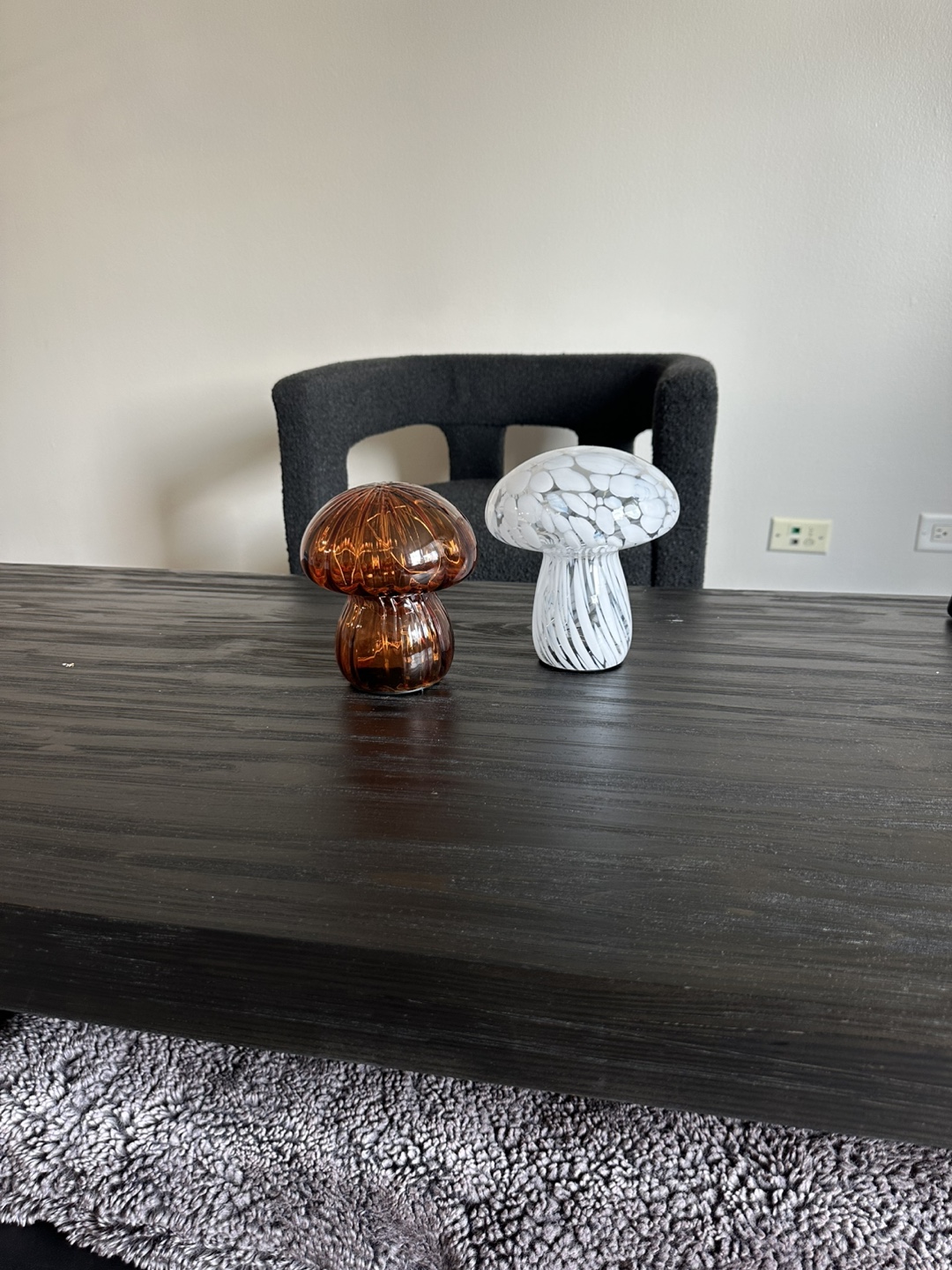Mushroom Table Lamps - Amber & White - photo 3