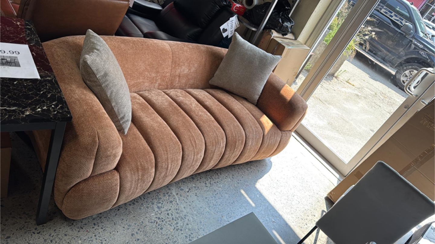 Brown Sofa with Pillows