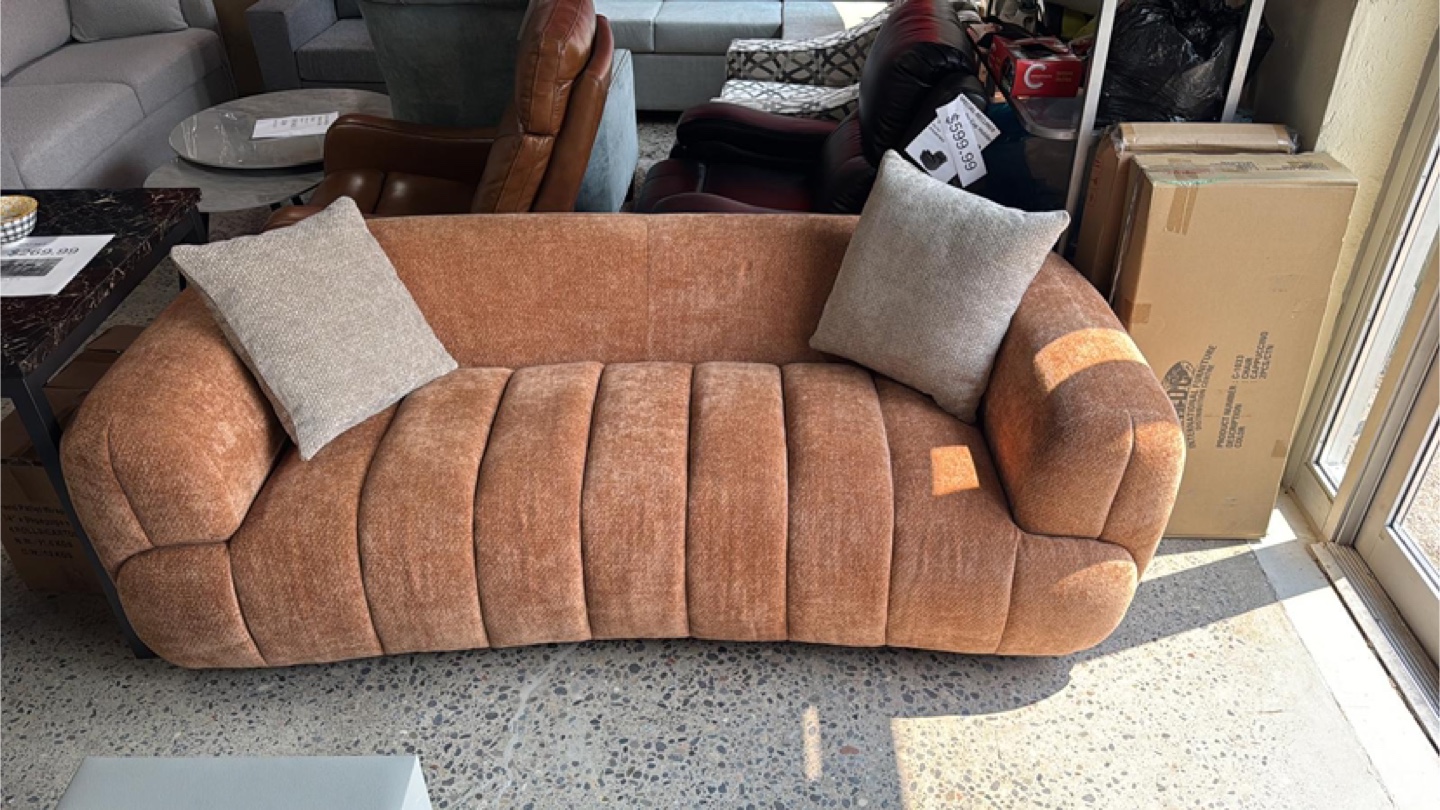 Brown Sofa with Pillows - photo 2