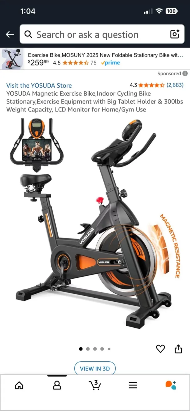 YOSUDA Magnetic Exercise Bike thumbnail