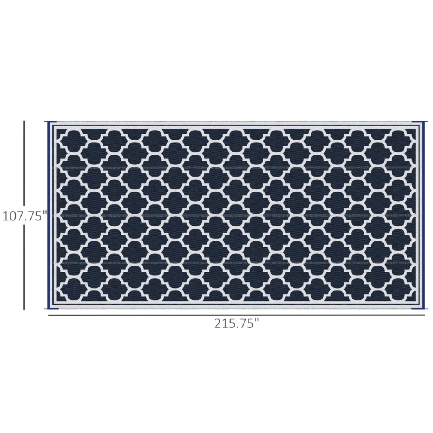 Reversible Outdoor RV Rug, 9' x 18', Plastic Straw Rug #1972 - photo 5