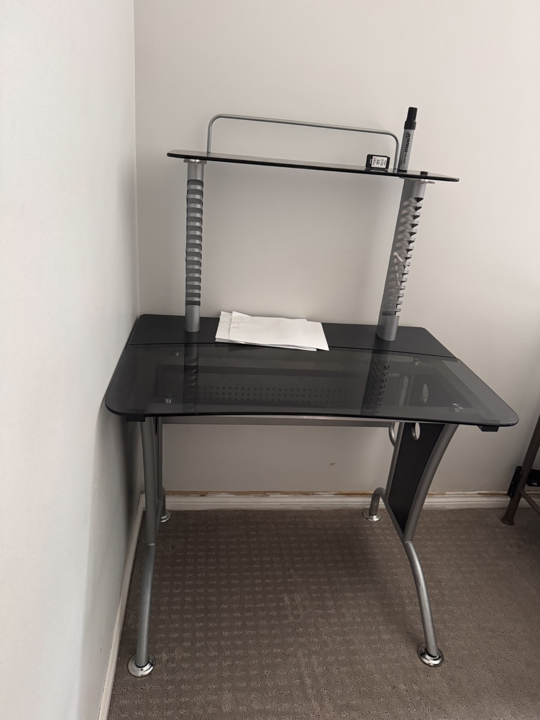 Glass Top Computer Desk