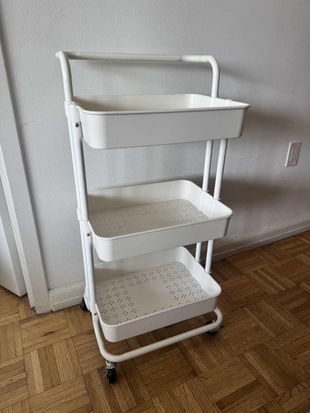 3-tier rolling Utility Cart - White - photo 3