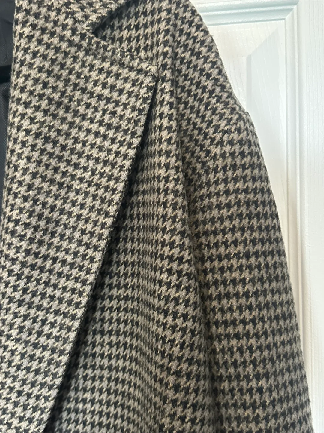 Zara Brown Houndstooth Oversized Cotton Blazer Sz M image indicator(5)