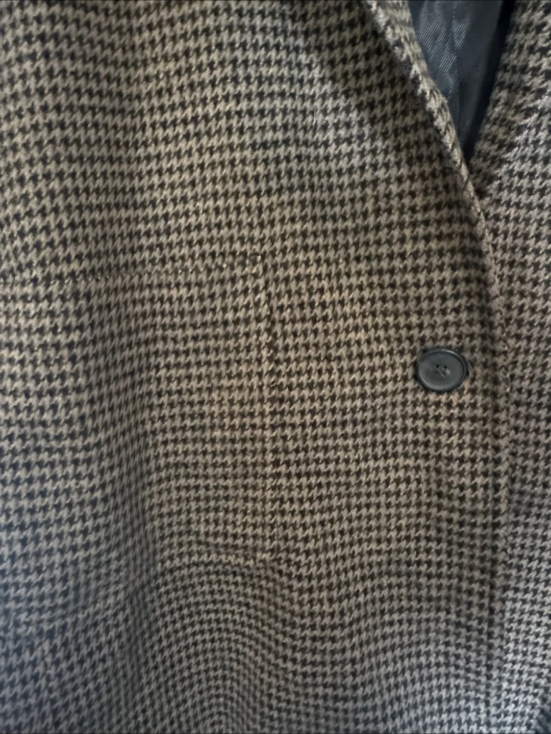 Zara Brown Houndstooth Oversized Cotton Blazer Sz M image indicator(8)