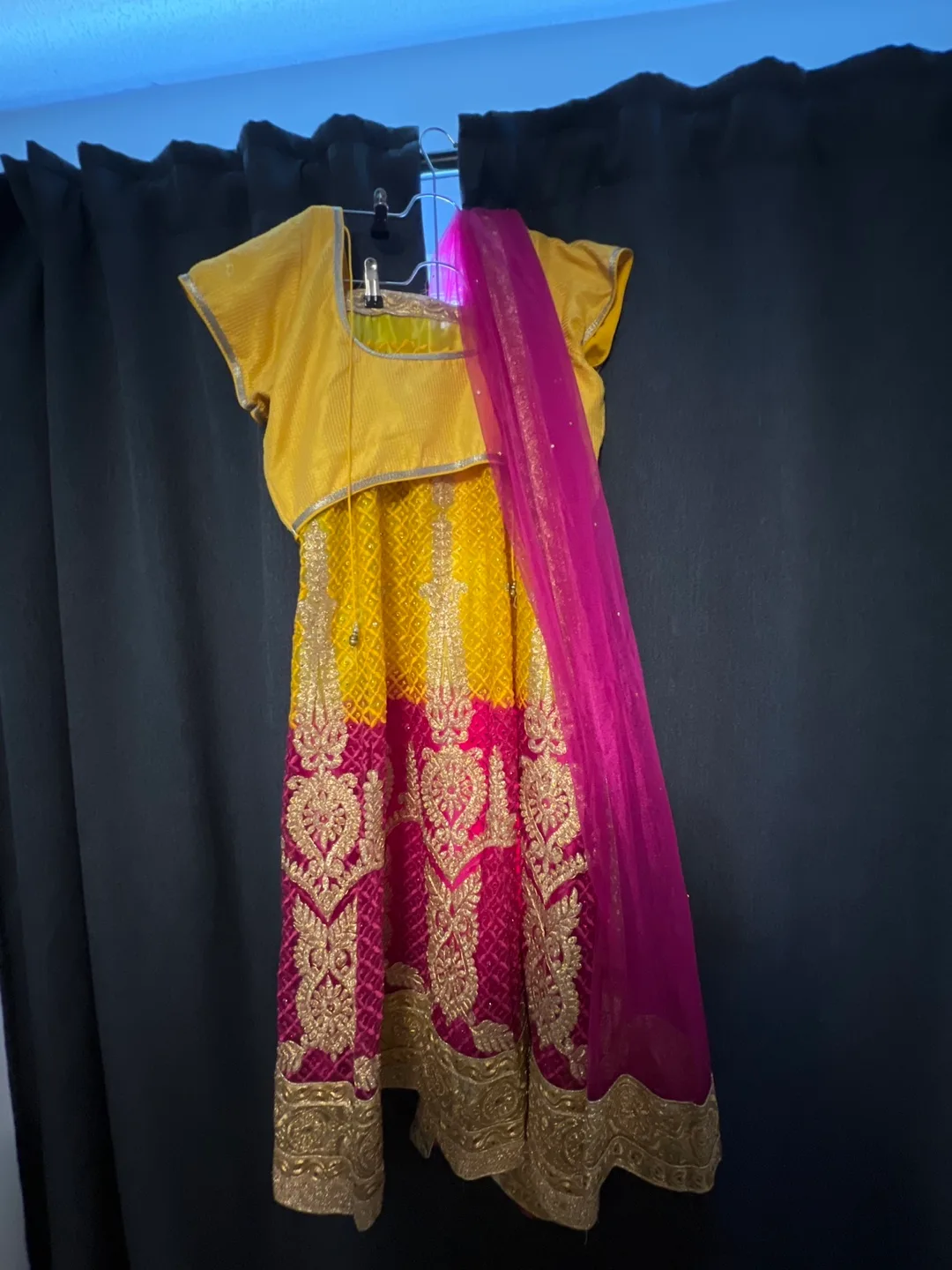 Yellow & Pink Indian Outfit thumbnail