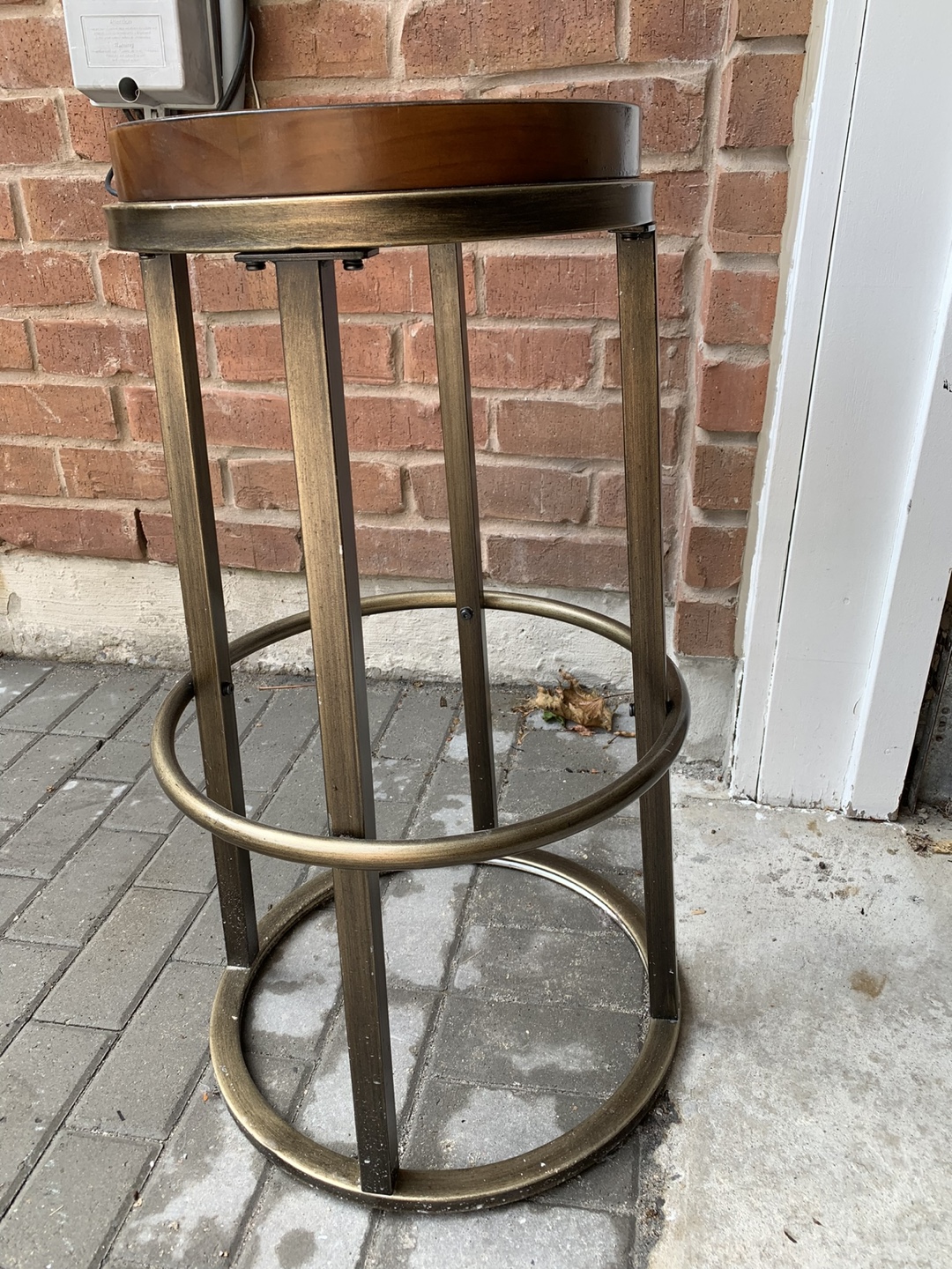 Set of 2 Wood & Metal Bar Stools - photo 2
