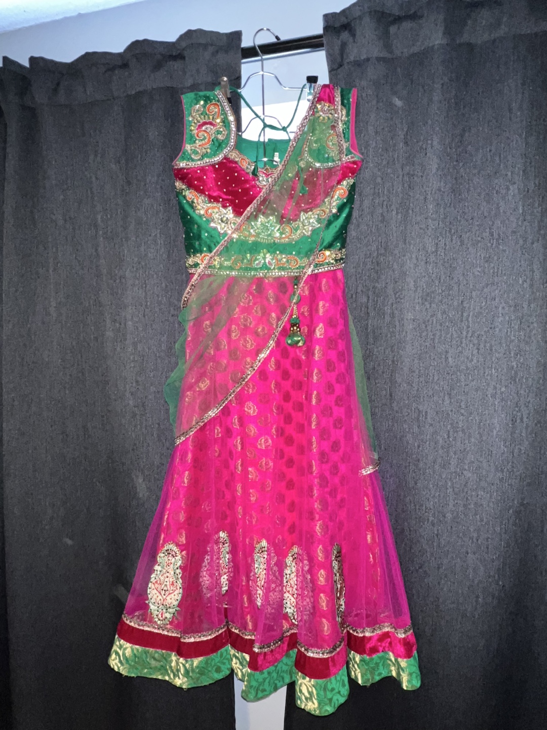 Pink & Green Lehenga Choli Set