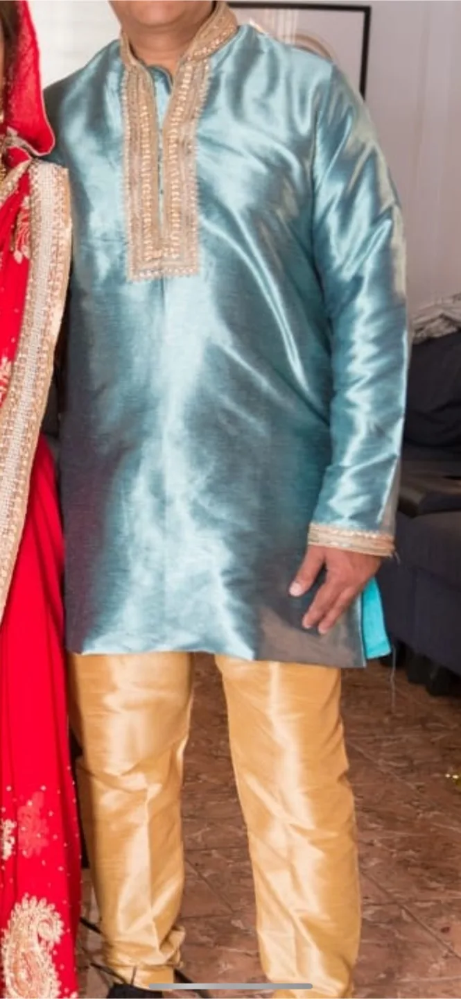 Teal Men’s Indian Outfit image indicator(2)