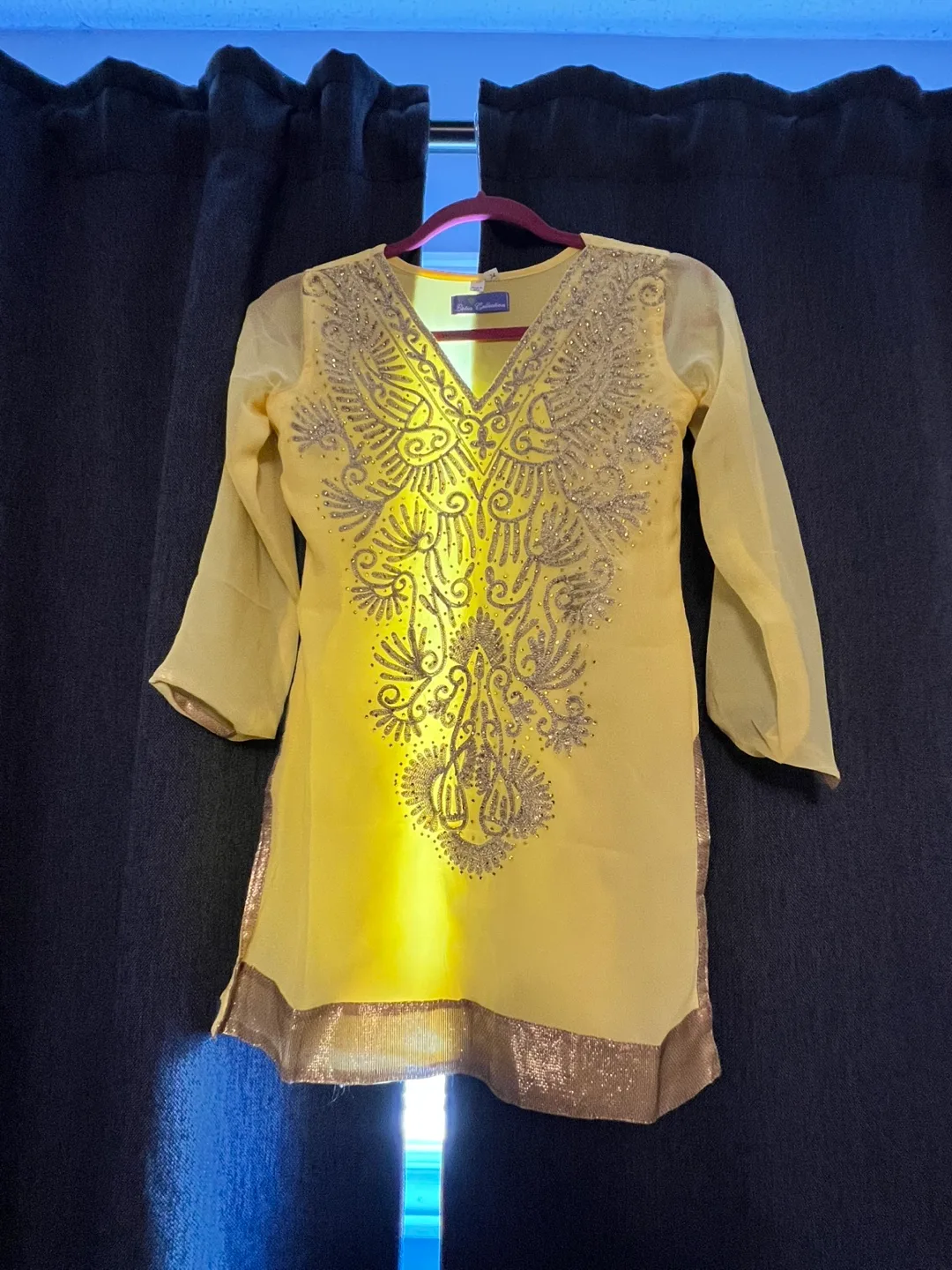 Yellow Embellished women’s Indian top thumbnail