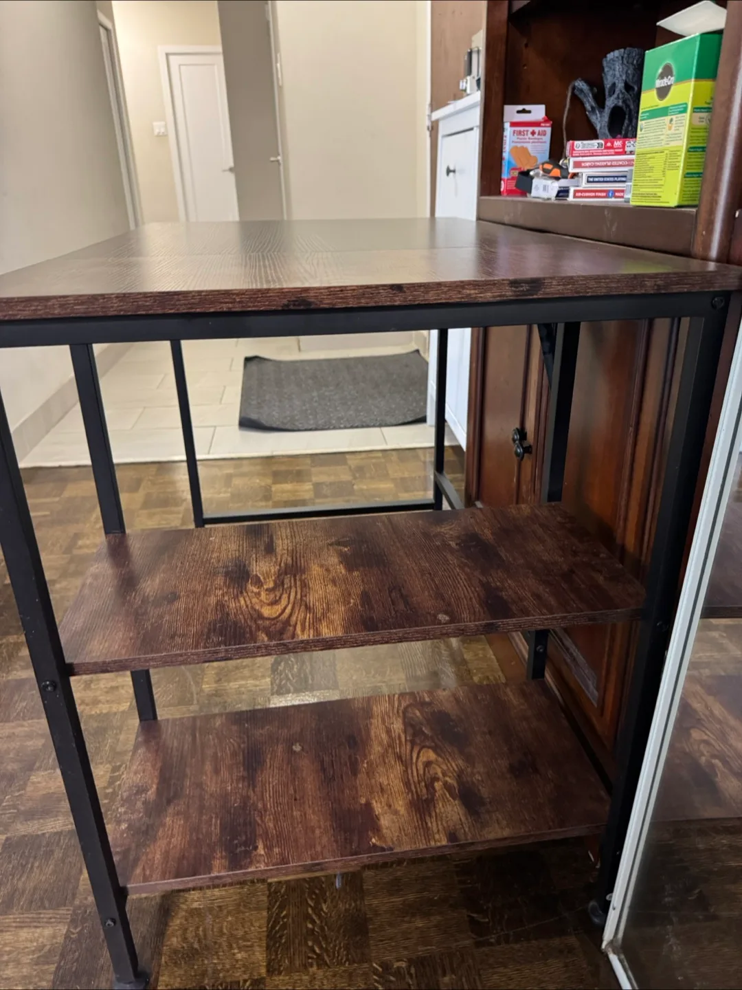 Wood and Metal Desk with Shelves thumbnail
