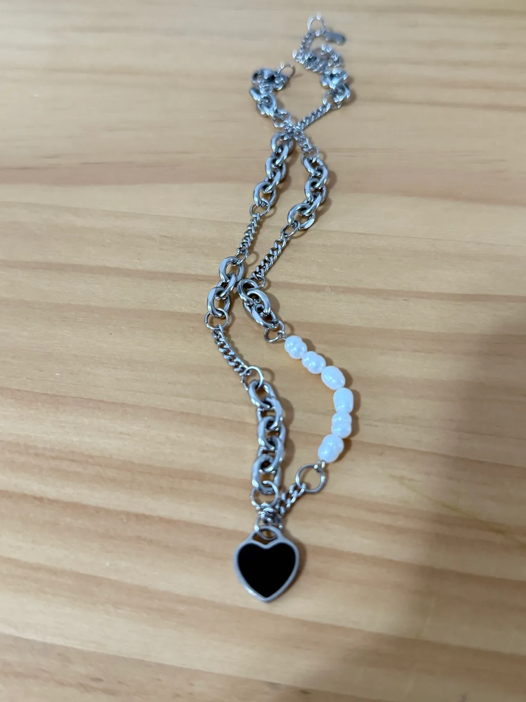 Heart Pendant Silver Chain Necklace thumbnail