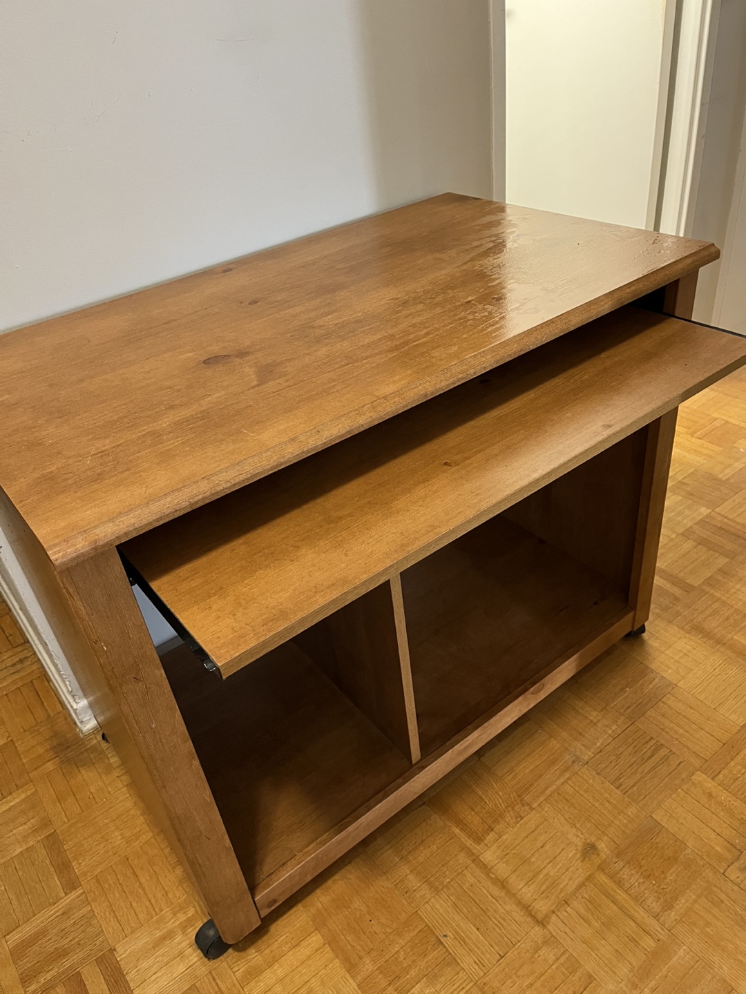 Wooden Desk with Pull-Out Keyboard Tray - photo 2