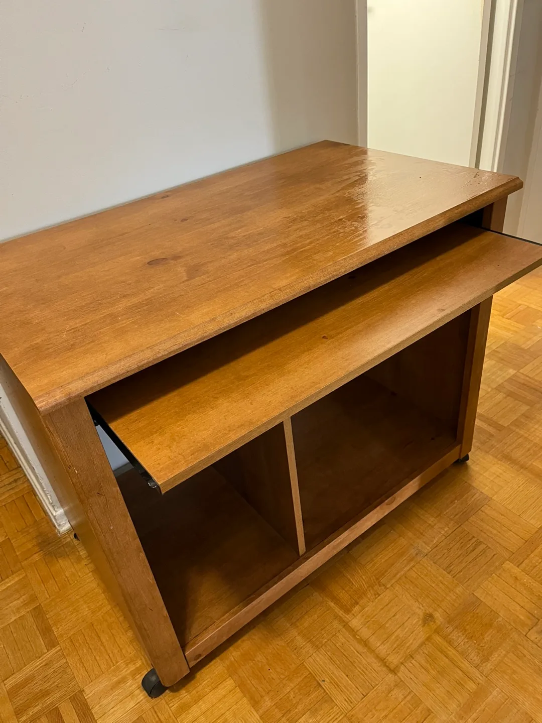Wooden Desk with Pull-Out Keyboard Tray image indicator(2)