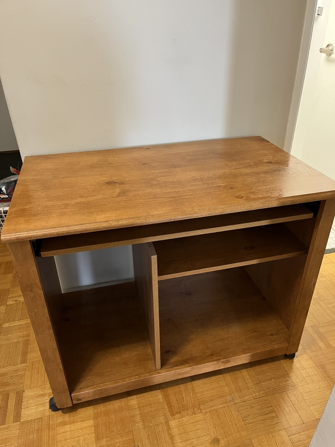 Wooden Desk with Pull-Out Keyboard Tray