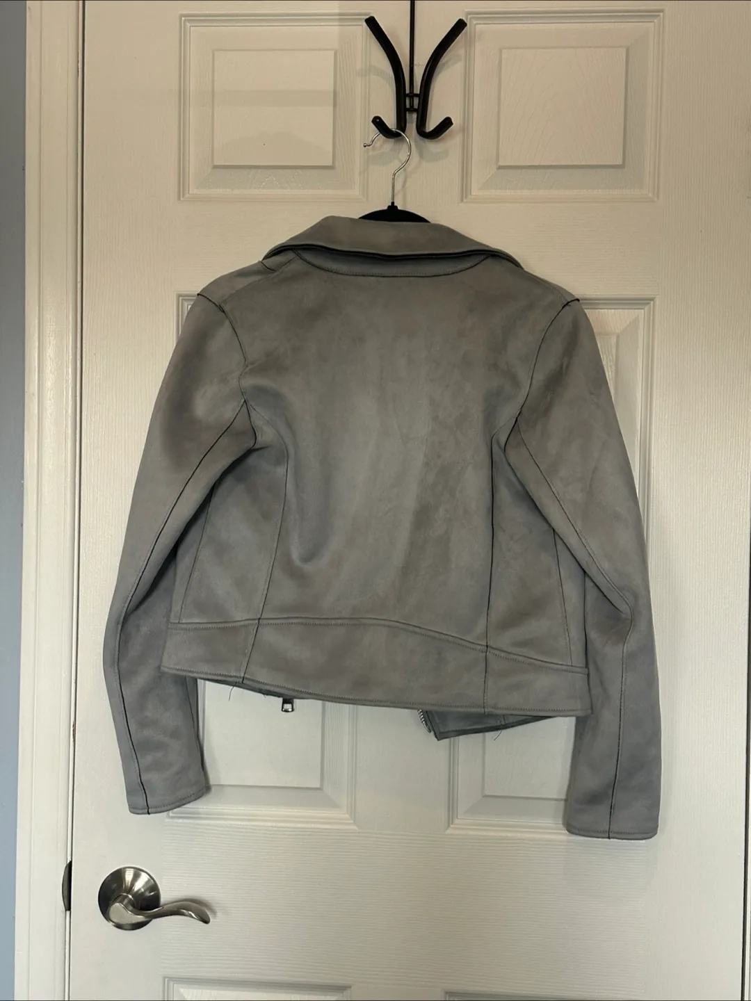 Dynamite Blue Suede Moto Biker Jacket - Size XS image indicator(5)