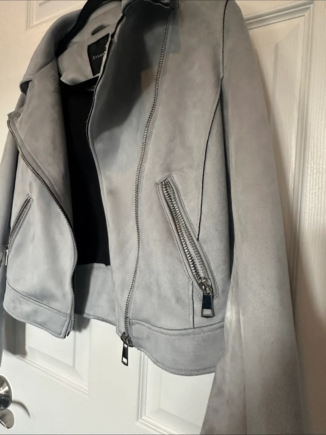 Dynamite Blue Suede Moto Biker Jacket - Size XS image indicator(3)