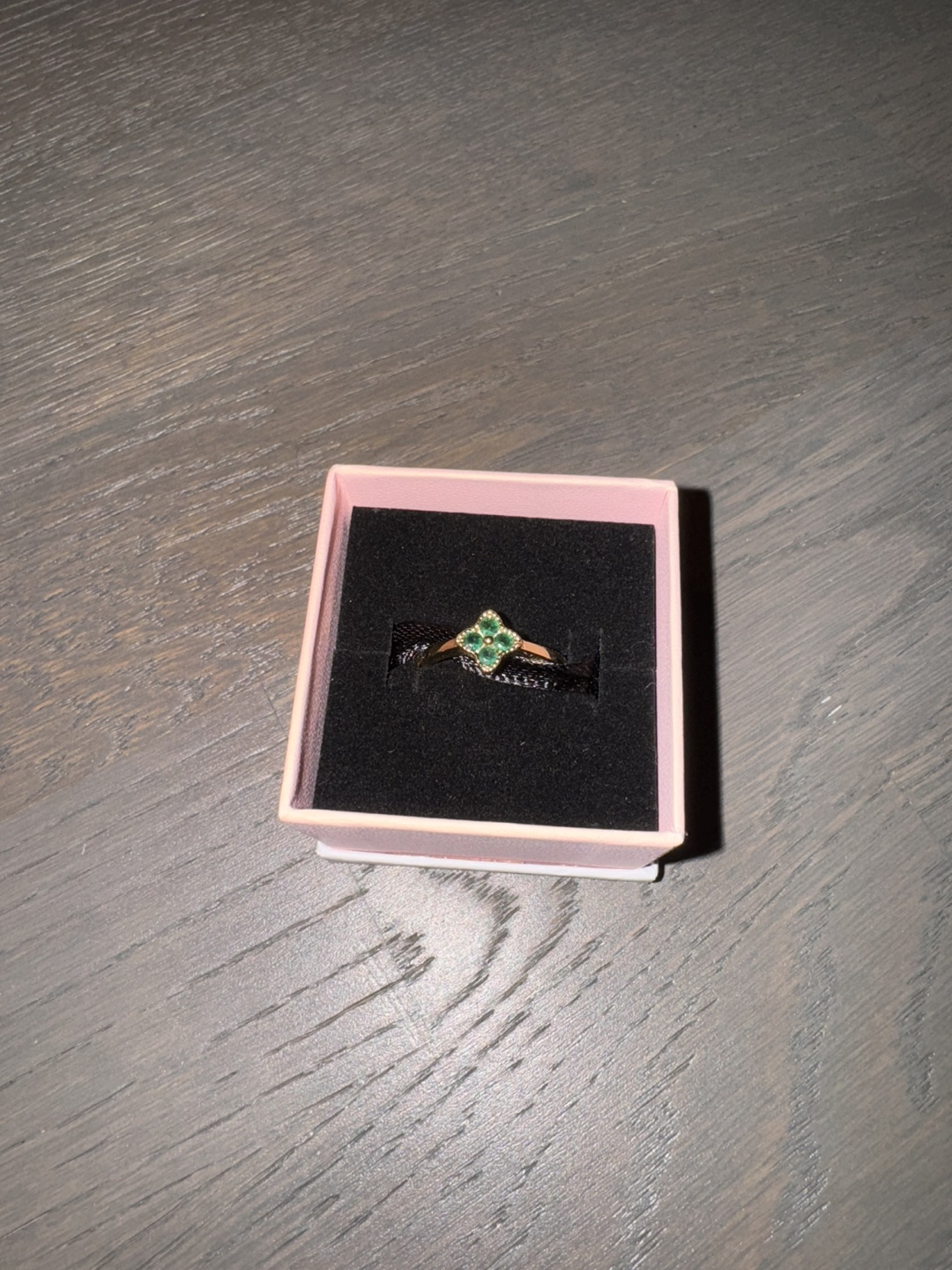 Gold Green Clover Set Ring and Bracelet - photo 3