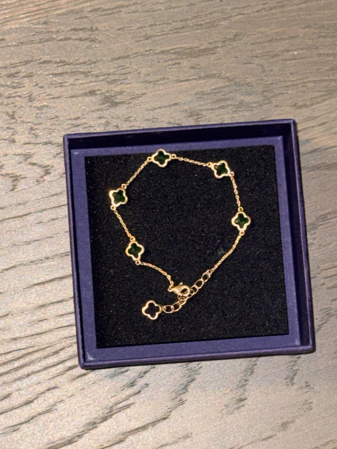 Gold Green Clover Set Ring and Bracelet - photo 2