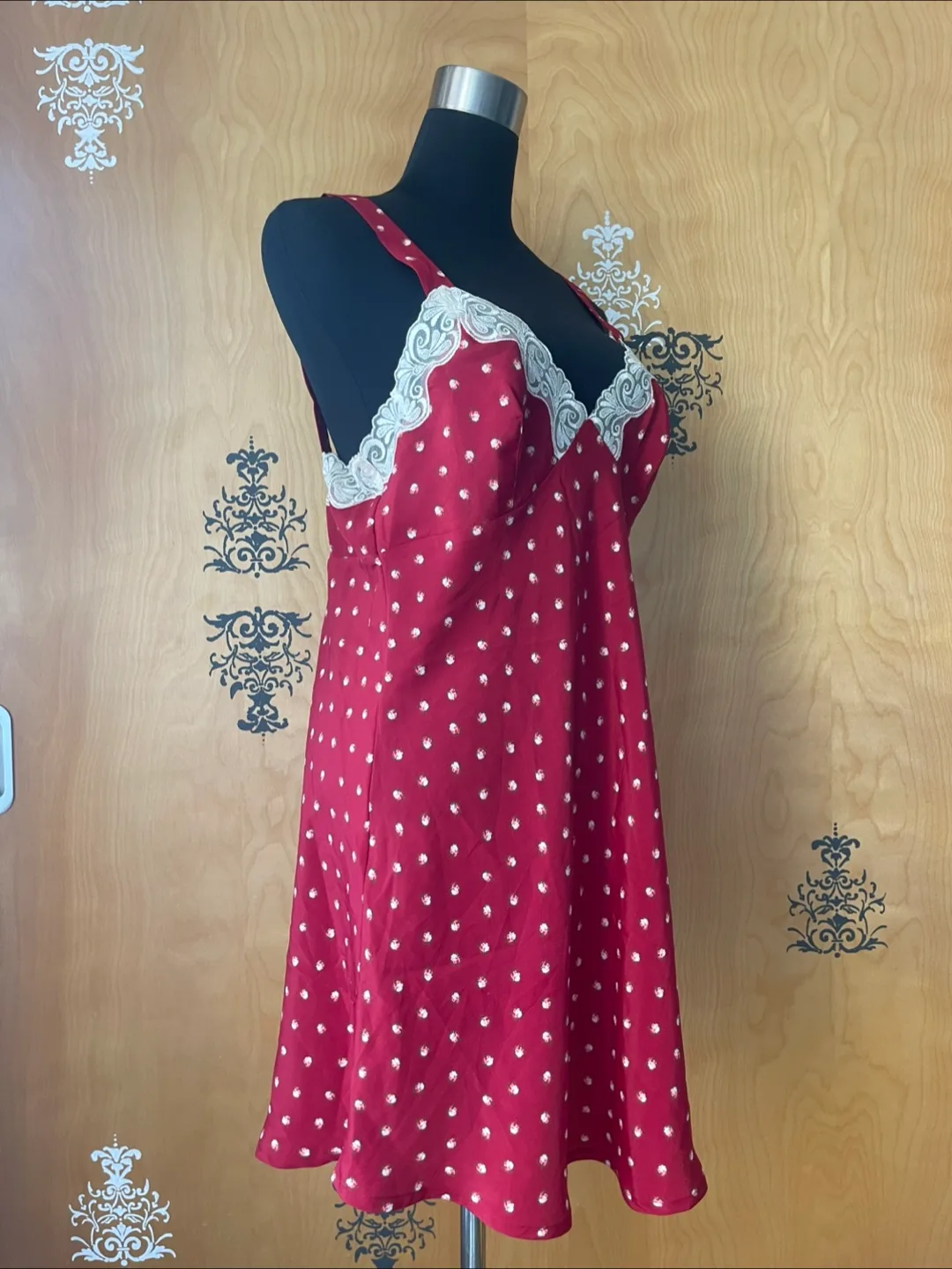Red Polka Dot Slip Dress image indicator(10)