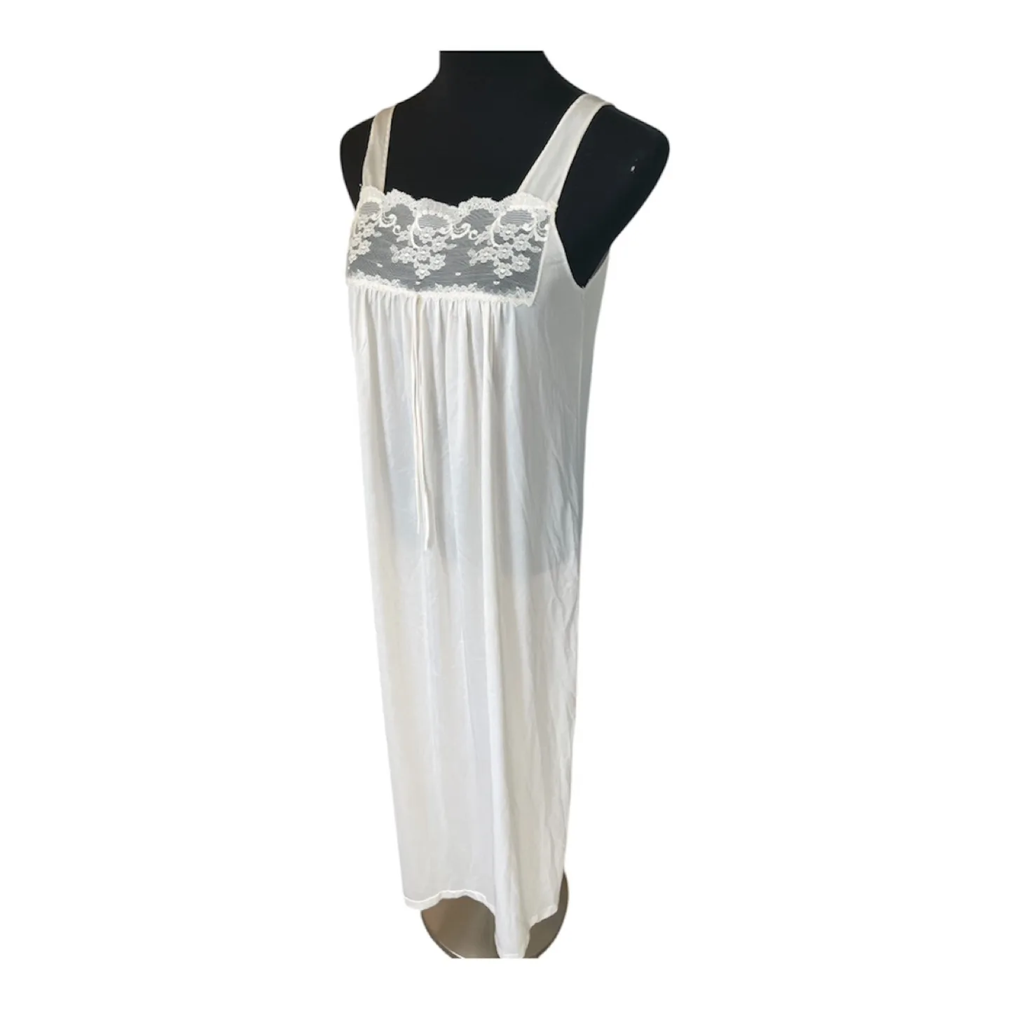 Rare Vintage 90s White Lace Trim Slip Dress image indicator(6)