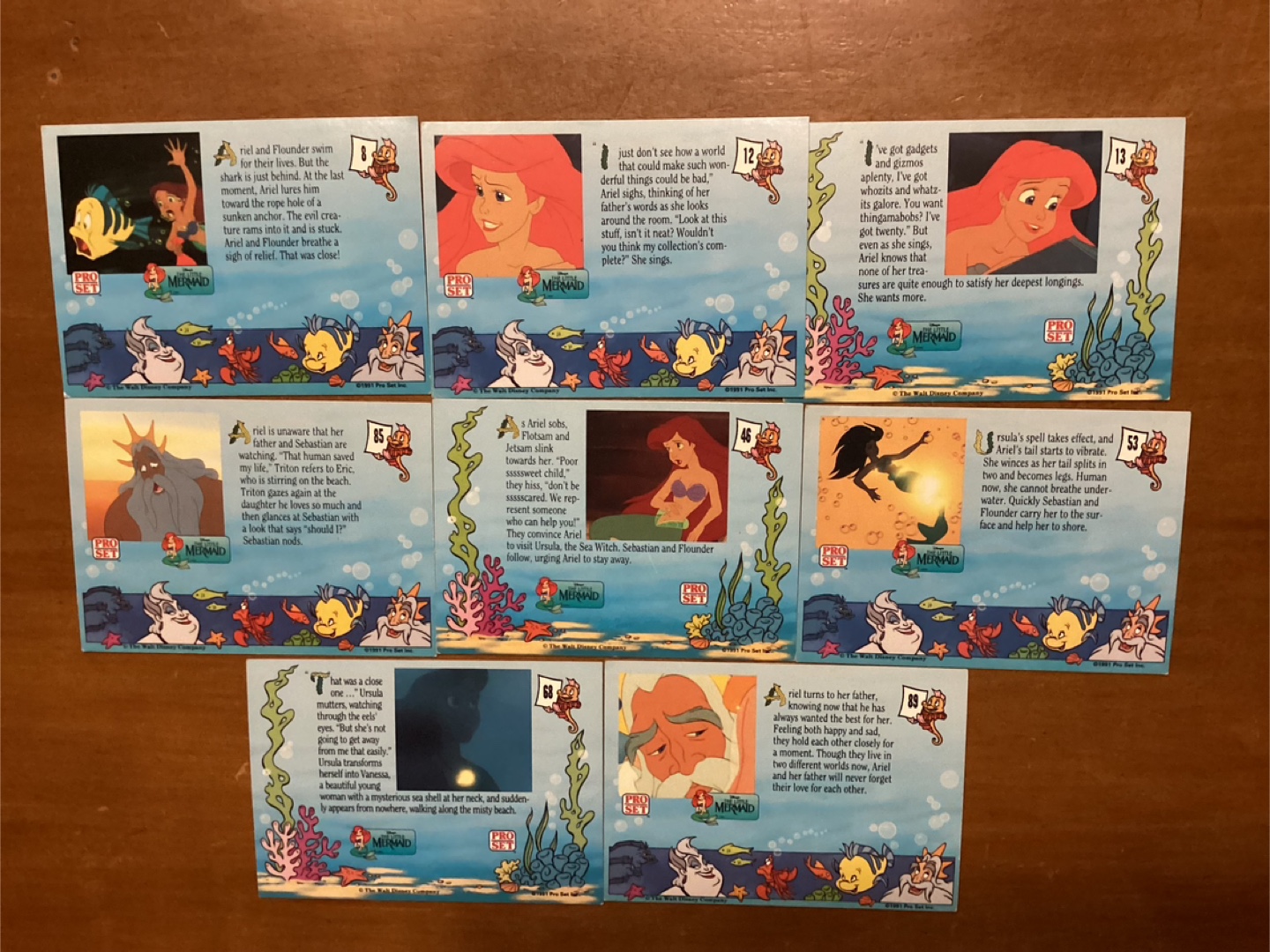 8. 1991 DISNEY “THE LITTLE MERMAID” Movie Trading Cards - photo 5
