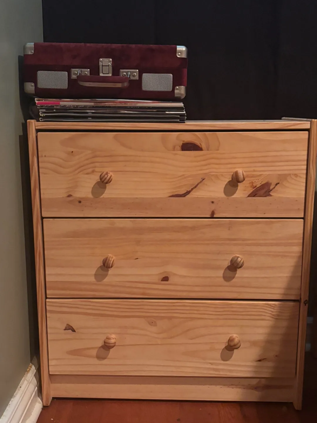 Wooden 3-Drawer Dresser