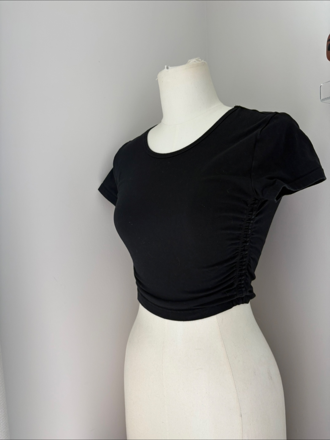 TNA Black Ruched T-Shirt - Size Small - photo 2