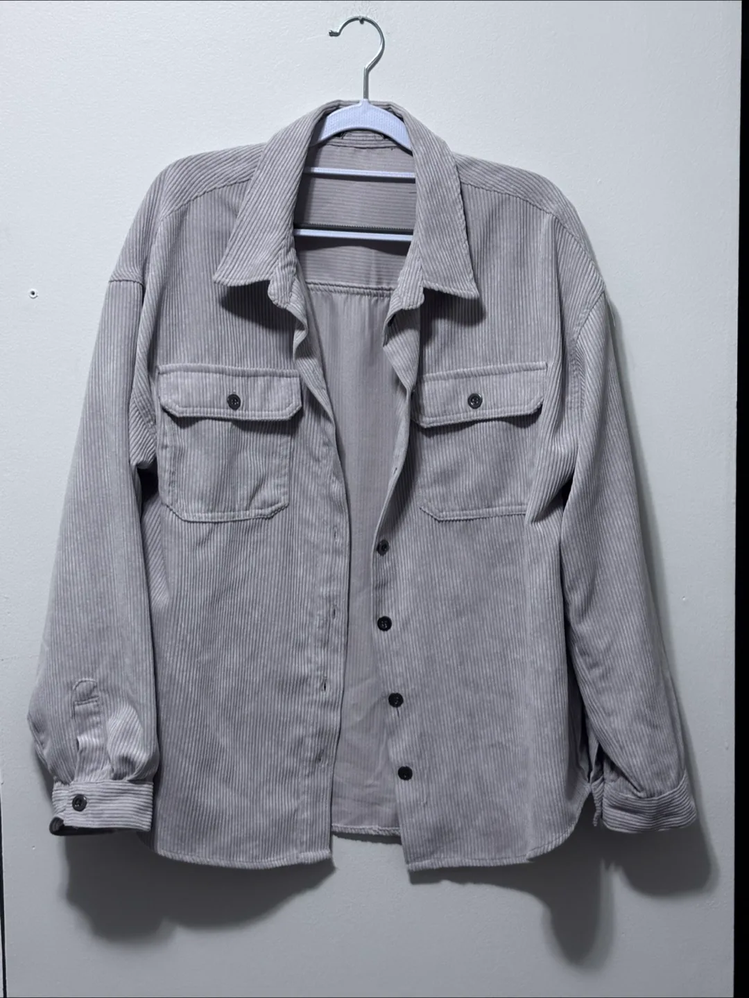 Corduroy Jacket/Shirt - Light Beige (XL) thumbnail