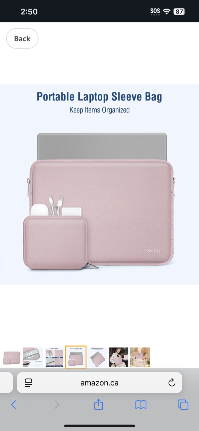 MOSISO Laptop Sleeve Bag - Pink - photo 3