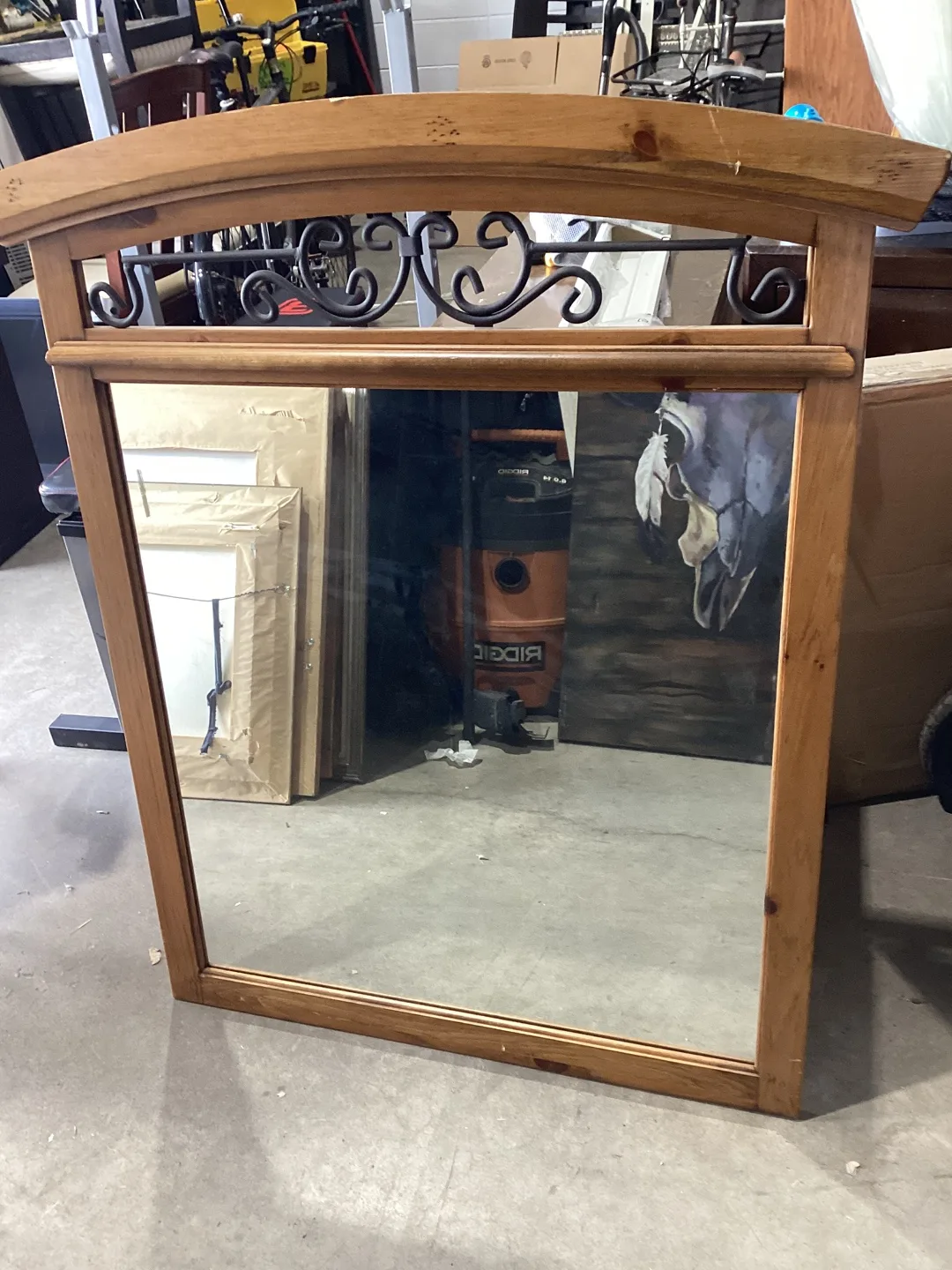 Wood Framed Wall Mirror thumbnail