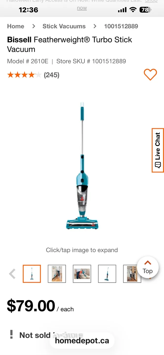 Bissell FeatherWeight Turbo Vacuum - Model 2610E image indicator(8)