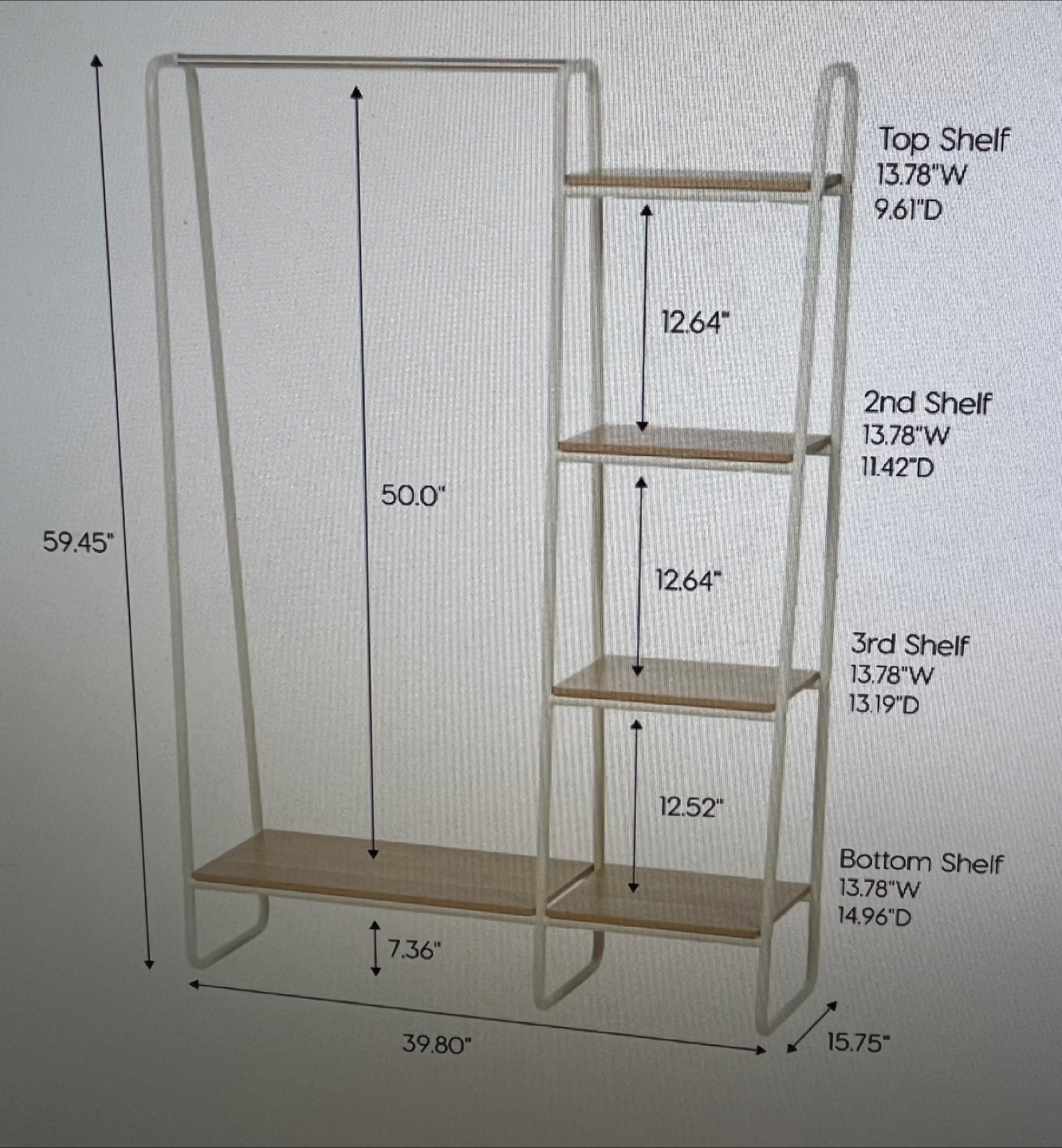 IRIS Multi-shelf metal garment rack - New!