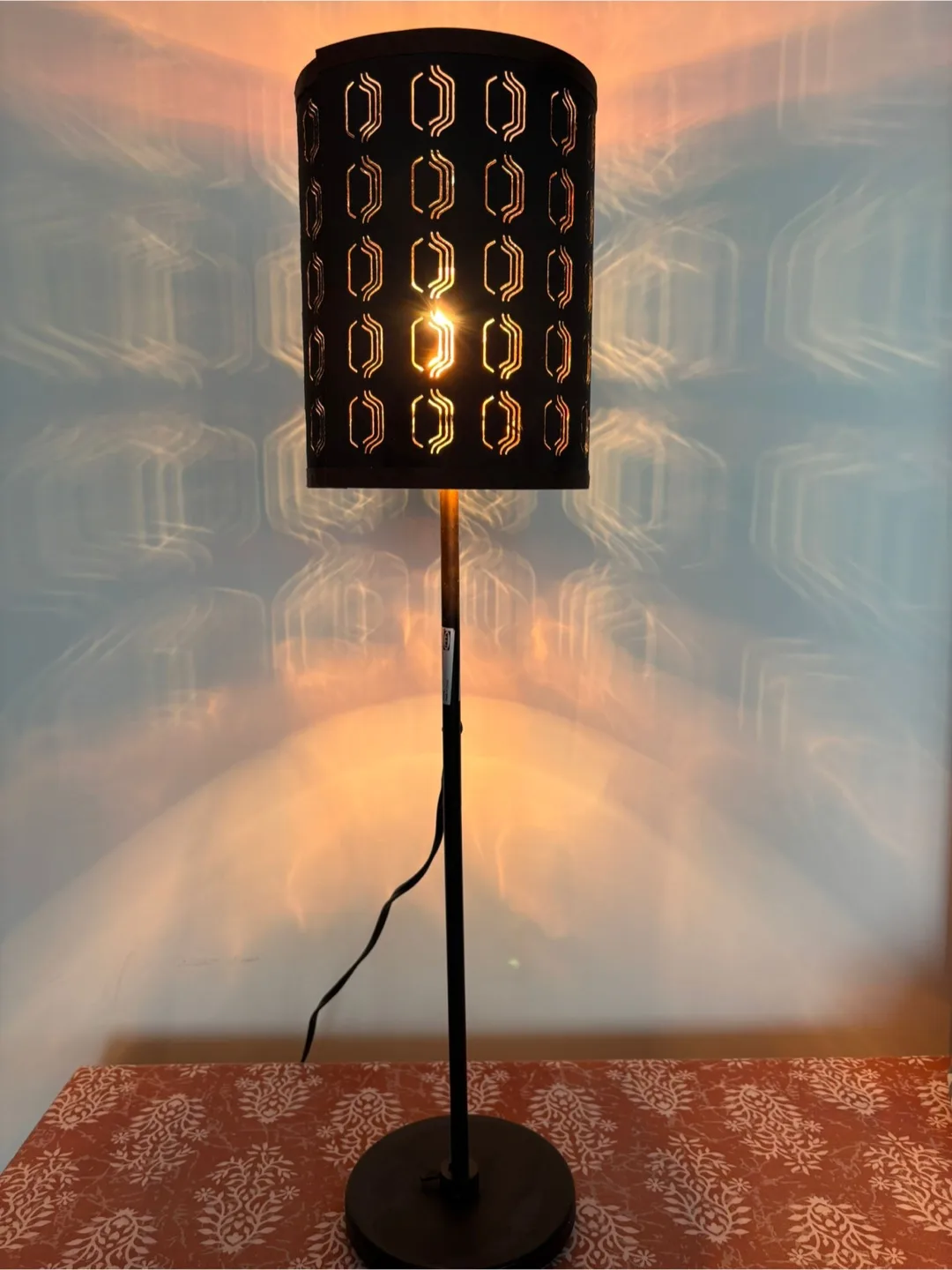 IKEA Black Patterned Floor Lamp