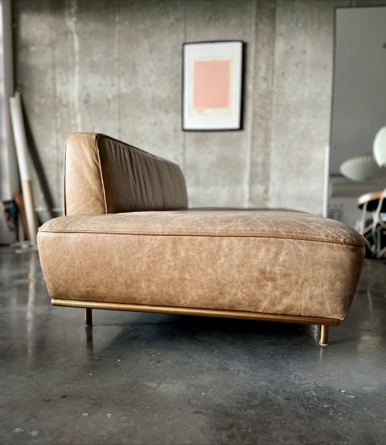 CB2 Lawndale Leather Daybed / Sofa - photo 5