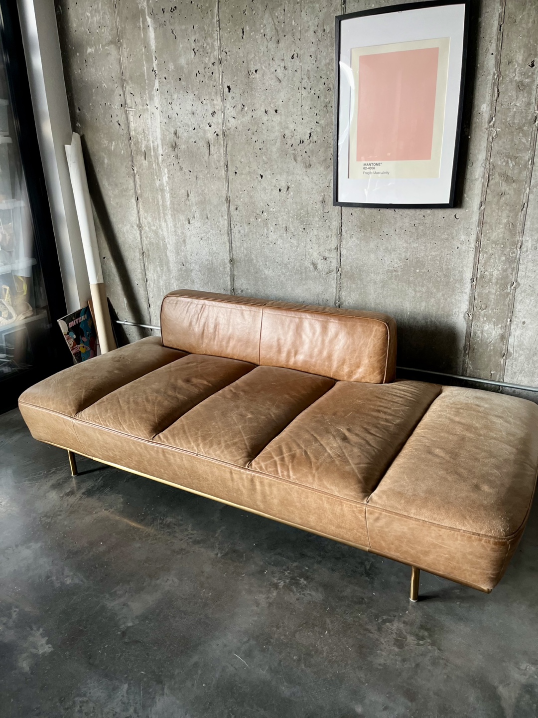 CB2 Lawndale Leather Daybed / Sofa