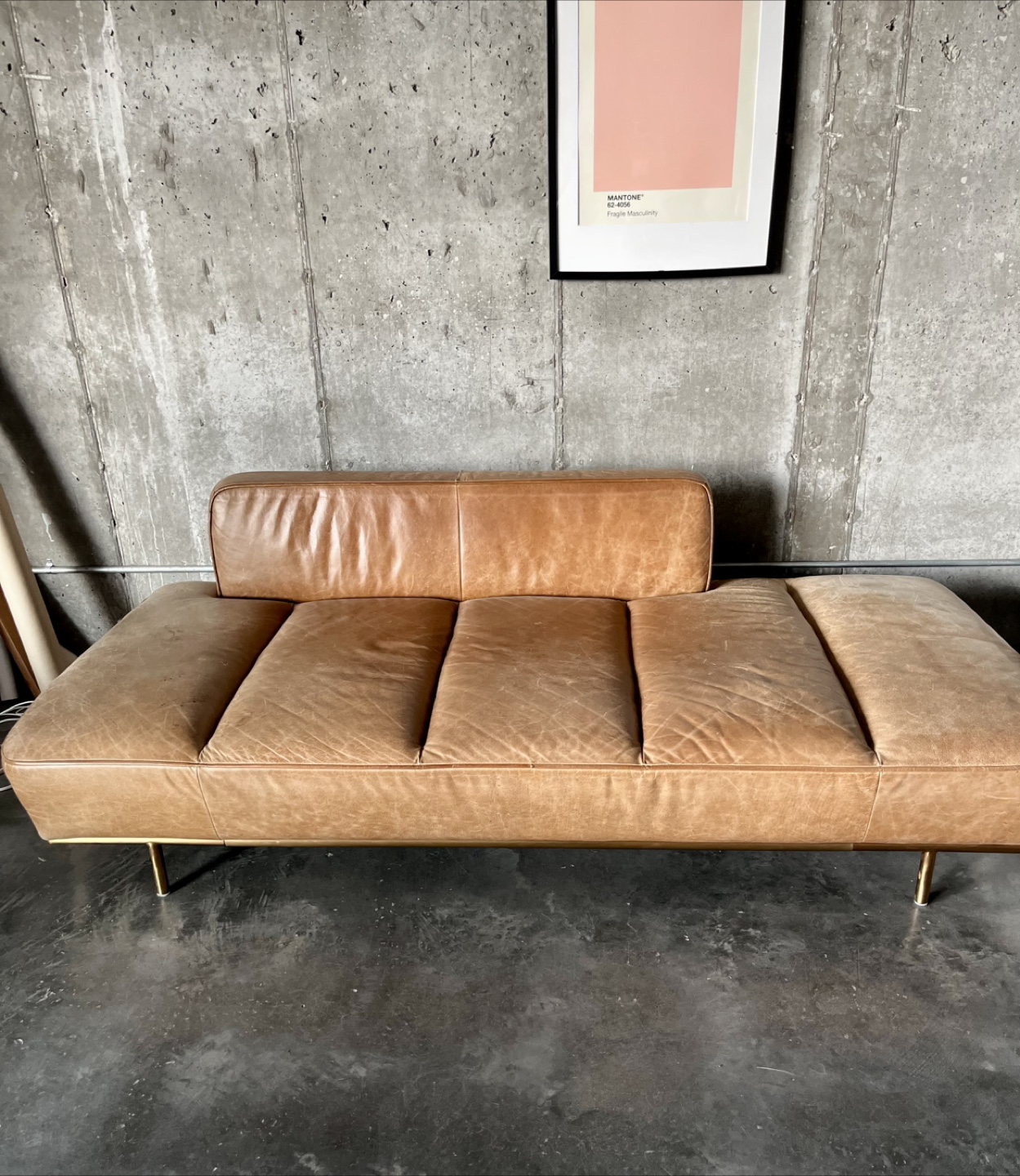 CB2 Lawndale Leather Daybed / Sofa - photo 2