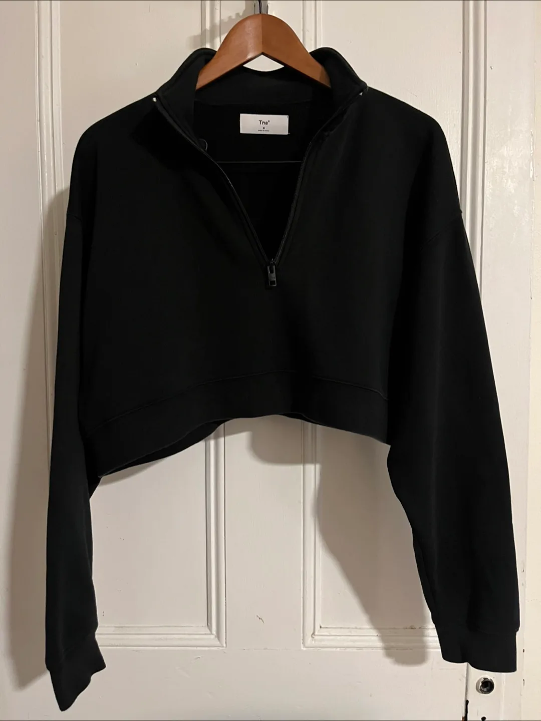 TNA Half-zip Mockneck Boxy Cropped Sweatshirt Women’s Medium thumbnail