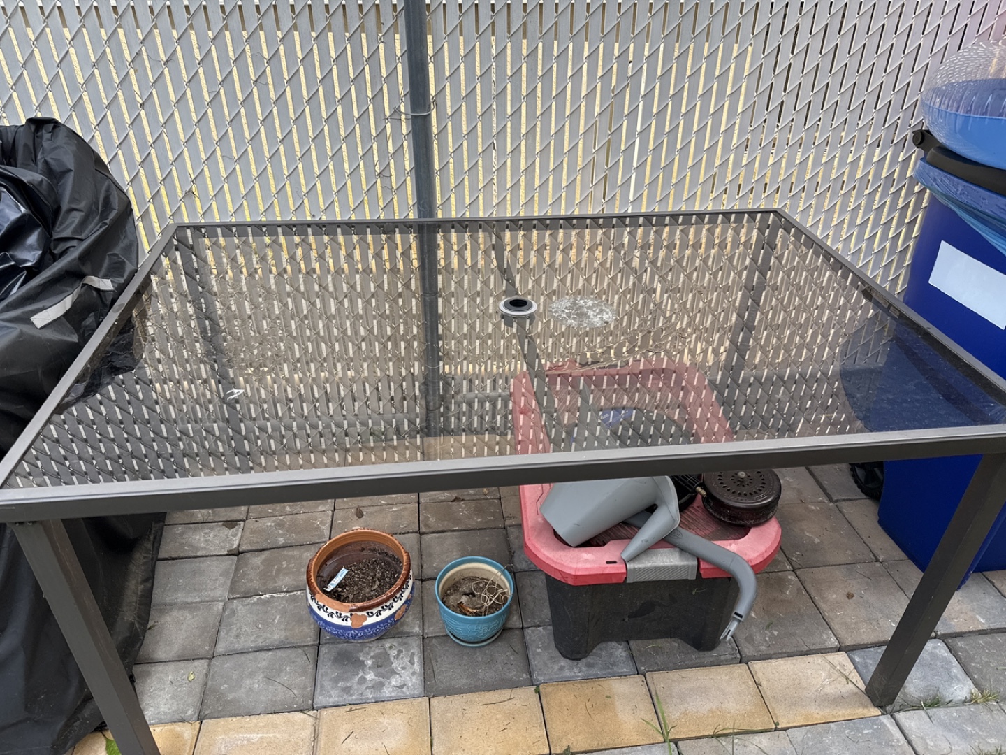 Glass Top Patio Table